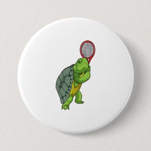 Turf in Tennis met Tennis racket Ronde Button 7,6 Cm
