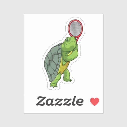 Turf in Tennis met Tennis racket Sticker (Vel)