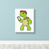 Turf met telefoon en Pet Canvas Afdruk (Insitu (Houten vloer))