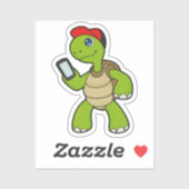 Turf met telefoon en Pet Sticker (Vel)