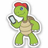 Turf met telefoon en Pet Sticker (Voorkant)