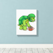 Turf op sport met Football en helm Canvas Afdruk (Insitu (Houten vloer))