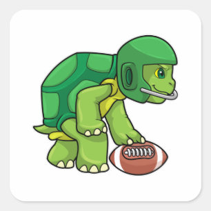 Turf op sport met Football en helm Vierkante Sticker