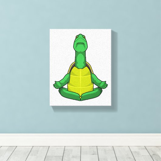 Turf op Yoga Meditation Canvas Afdruk (Insitu (Houten vloer))