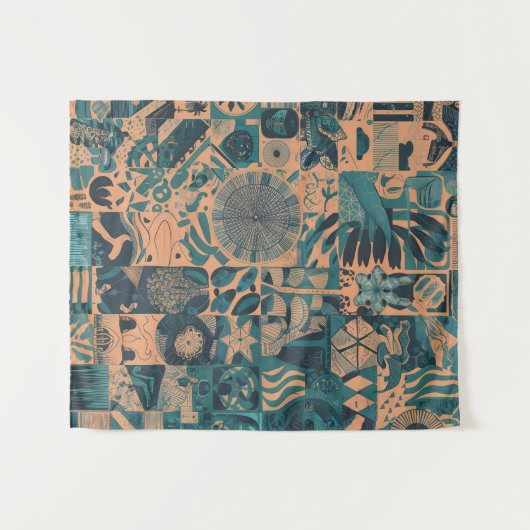 Turf Oranje abstract  Wandkleed (Voorkant (horizontaal))