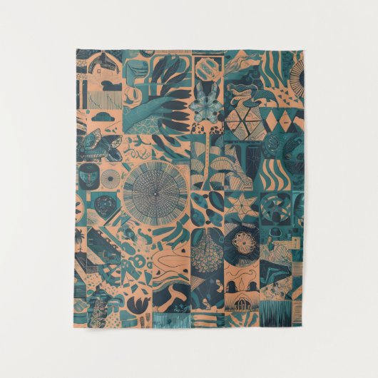 Turf Oranje abstract Wandkleed (Voorkant)