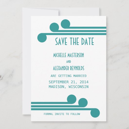 Turf Simple Deco Chic Save the Date Uitnodiging (Voorkant)