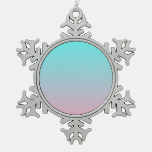 Turf tot Roze Eenvoudige Verlopen Overgang Achterg Tin Sneeuwvlok Ornament