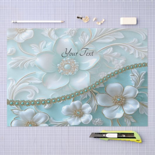 Turf wit bloemen tissuepapier (Craft)