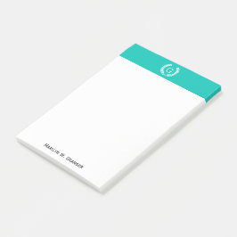 Turf wit tarwe laurierkrans initiële monogram post-it® notes
