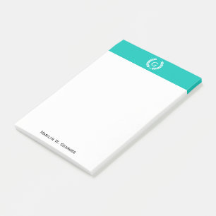 Turf wit tarwe laurierkrans initiële monogram post-it® notes