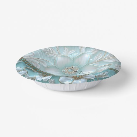 Turf witte bloemen papieren kommen (Gebogen)