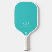 Turf witte monogram initiaal naam pickleball paddle (Voorkant)