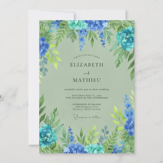 Turfachiet Botanische Bruiloft Kaart (Voorkant)