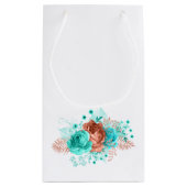 Turfachiet en koraal tropische trouw gast bedankt klein cadeauzakje (Achterkant)