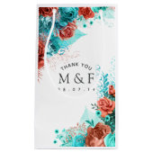 Turfachiet en koraal tropische trouw gast bedankt klein cadeauzakje (Voorkant)