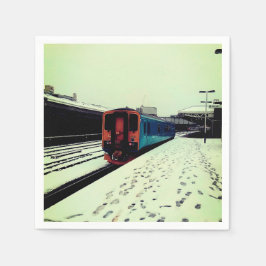 Turfachige en gele trein servet