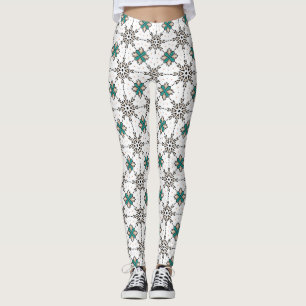 Turfbeige Bloemig Geometrisch Patroon Leggings
