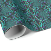 Turfblauw Abstract Dimensionaal Ontwerp Cadeaupapier (Rol Hoek)