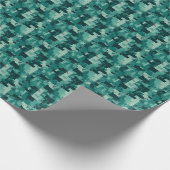 Turfblauw Abstracte Verf Cadeaupapier (Hoek)