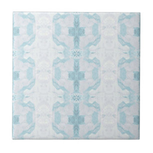 Turfblauw aqua diamant geometrisch ontwerp tegeltje