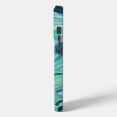 Turfblauw Aquarel Oceaan Golven Case-Mate iPhone Case (Achterkant / Links)