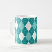 Turfblauw argylepatroon koffiemok (Voorkant links)