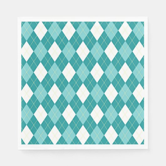 Turfblauw argylepatroon servet (Voorkant)