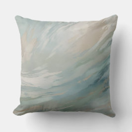 Turfblauw Beige Saliegroen Abstract Worpkussen Kussen