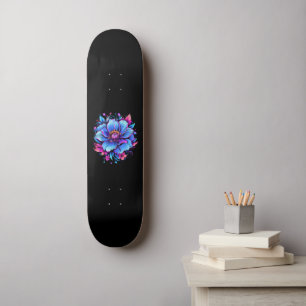 Turfblauw Bloem Persoonlijk Skateboard