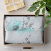 Turfblauw Bloemenserie Ontwerp 1 Tissuepapier (Geschenk)
