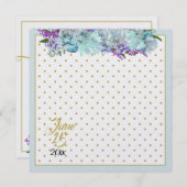 Turfblauw Boeket Bruiloft Suite Bruidsdouche Kaart (Voorkant / Achterkant)