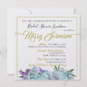 Turfblauw Boeket Bruiloft Suite Bruidsdouche Kaart (Achterkant)