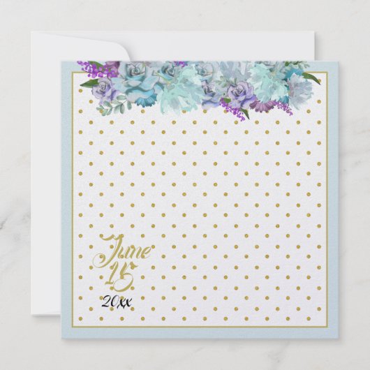 Turfblauw Boeket Bruiloft Suite Bruidsdouche Kaart (Voorkant)