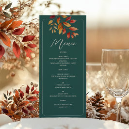 Turfblauw Boho-herfsttrouw Menu