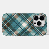 Turfblauw bruin geruit iPhone hoesje (Achterkant (horizontaal))