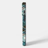 Turfblauw bruin geruit iPhone hoesje (Achterkant / Links)