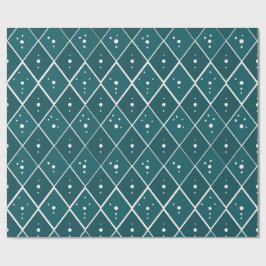 Turfblauw Diamant Modern Scandinavisch Cadeaupapier