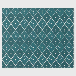 Turfblauw Diamant Modern Scandinavisch Cadeaupapier