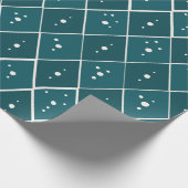 Turfblauw Diamant Modern Scandinavisch Cadeaupapier (Hoek)