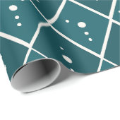 Turfblauw Diamant Modern Scandinavisch Cadeaupapier (Rol Hoek)