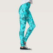 Turfblauw Driehoekig Patroon Leggings (Rechts)