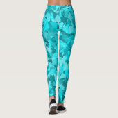 Turfblauw Driehoekig Patroon Leggings (Achterkant)