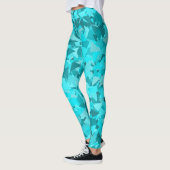 Turfblauw Driehoekig Patroon Leggings (Links)