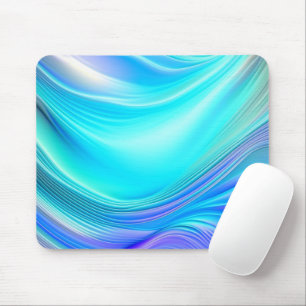 Turfblauw en blauwe abstracte Ai-kunst zijdeachtig Muismat
