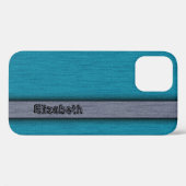 Turfblauw en grijs professioneel modern Case-Mate iPhone case (Achterkant (horizontaal))