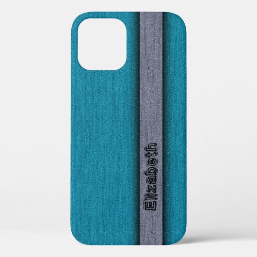 Turfblauw en grijs professioneel modern Case-Mate iPhone case (Achterkant)