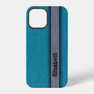 Turfblauw en Grijs Professioneel Modern iPhone 12 Pro Hoesje