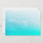 Turfblauw en turkooisblauwe witte bloem bruiloft kaart (Achterkant)