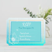 Turfblauw en turkooisblauwe witte bloem bruiloft R Kaart (Staand voorkant)